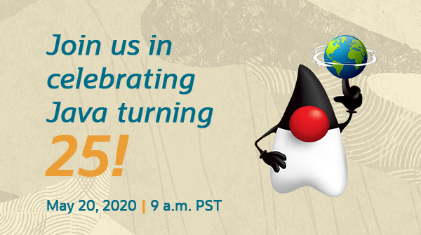 Sharat_Chander's tweet photo. Please remember to register and join us on May 20th @ 9:00am PT to help celebrate 25 yrs of Java with @venkat_s @trisha_gee @AimeeLucido @mreinhold @gsaab @chadarimura @BrianGoetz 

#MovedbyJava

https://t.co/ruODpj9e9M https://t.co/ddCrI5R2pr