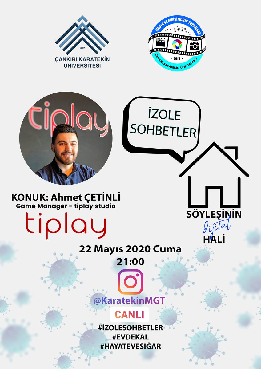 Söyleşinin dijital hali #İzoleSohbetler 'in konuğu <a href="/AhmetCetinli/">Ahmet Çetinli</a>

22 Mayıs Cuma Saat 21:00'da canlı yayında girişimciliği, oyun geliştirme süreçlerini ve tiplay studio ve Rollic'in ivmelendirici programı oFON'u konuşacağız.

<a href="/tiplaystudio/">tiplay studio</a>

#EvdeKal
#İzoleSohbetler
#ÇAKÜ
#MGT