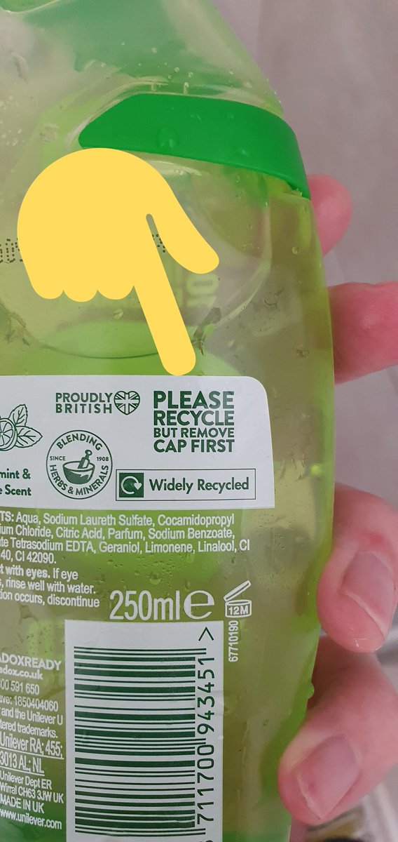 Dear <a href="/RadoxUK/">RadoxUK</a> feeling I little confused! It either is or it isn't recyclable, if you decide let me know? Don't want a sticker on my wheelie bin. P.s. doesnt detract from the peppermint &amp; keylime pie smell, top class!