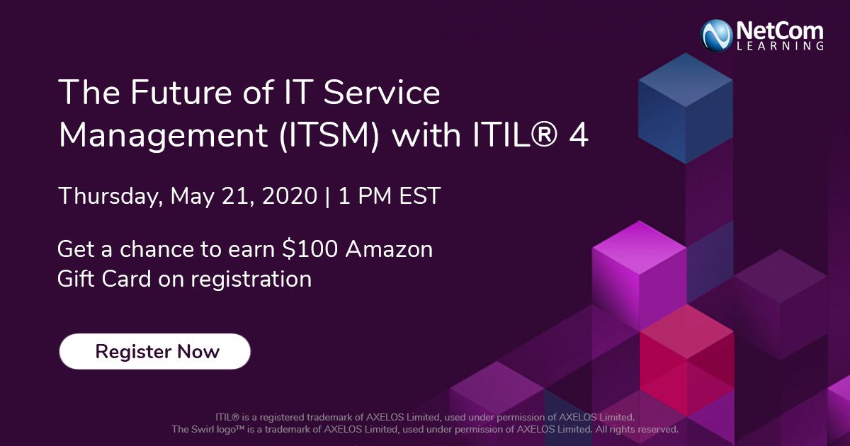 Netcom Learning A Twitter In This Webinar Get Introduced To The 7 Guiding Principles Of Itil 4 Join Us Live On 21st May And Get A Chance To Win 100 Amazon Gift