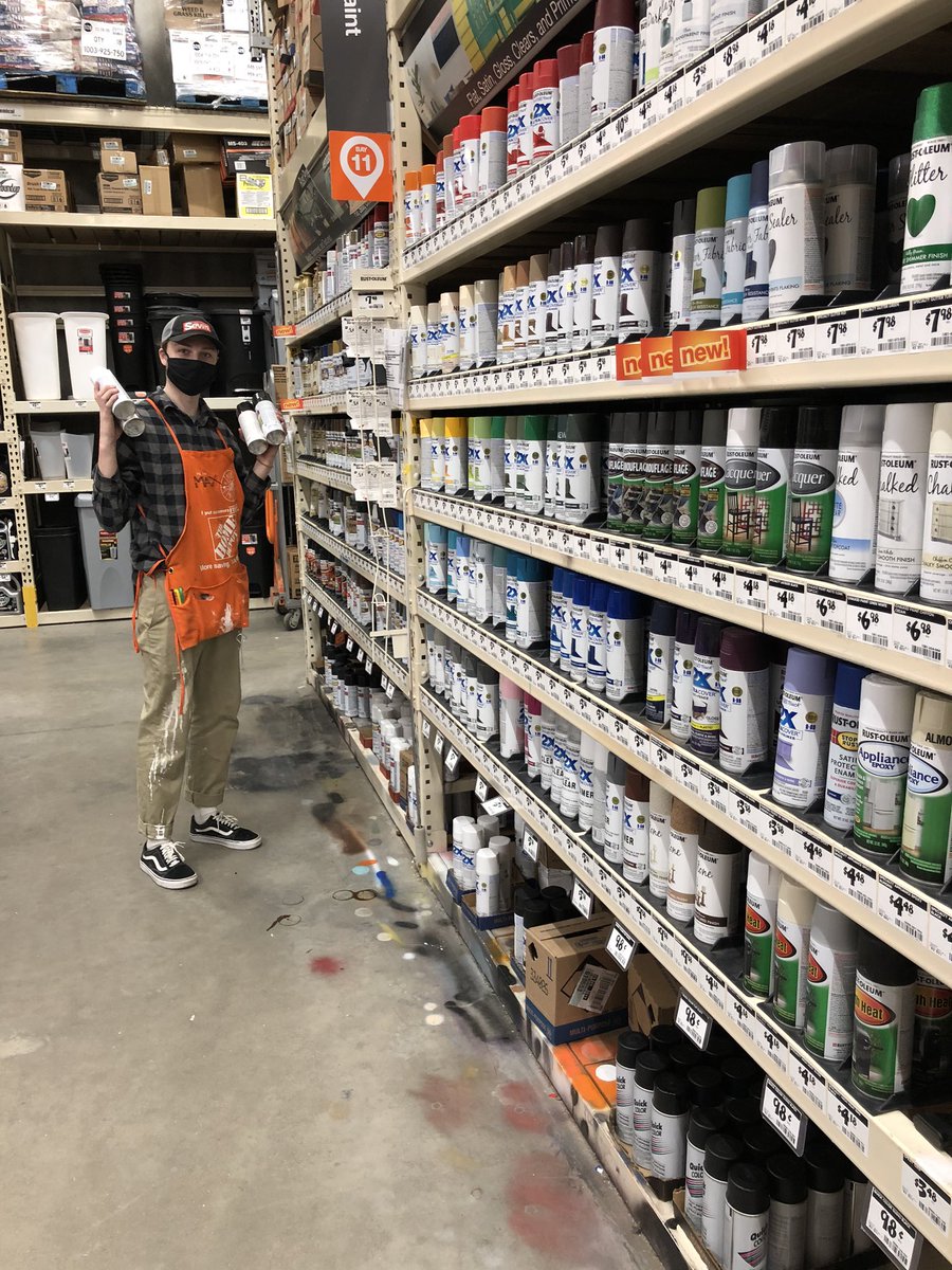 gfullenlove's tweet photo. We are working hard and play even harder at paint 🎨 depot!!! #workhardplayhard #heros #homedepot #paint $$$$ yay 😃 @HillardBob @3872_MASM @jamievinion @HomeDepot @HomeDepotCareer https://t.co/J9t68eaSlD
