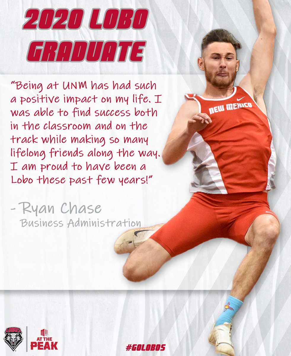 UNMLoboXCTF's tweet photo. During his time at UNM, Ryan Chase has competed in the heptathlon, where he registered the 4th-best score in UNM history, and the long jump.

With a degree in hand, @chaserp11 heads to Atlanta to work as a tax associate for Price Waterhouse Coopers.

#GoLobos x #Lobos4Life 🎓 https://t.co/ZVbuS2RWCI