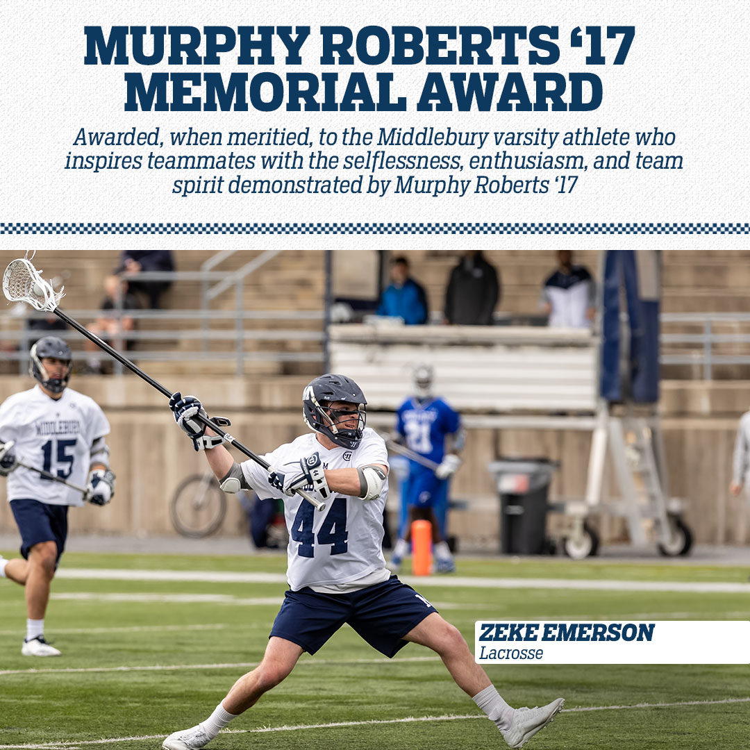 Middlebury Athletics (@middathletics) on Twitter photo Congratulations to Zeke Emerson of the <a href="/middmlacrosse/">Middlebury Men's Lacrosse</a> team on earning the Murphy Roberts '17 Memorial Award! #GoMidd Congratulations to Zeke Emerson of the <a href="/middmlacrosse/">Middlebury Men's Lacrosse</a> team on earning the Murphy Roberts '17 Memorial Award! #GoMidd