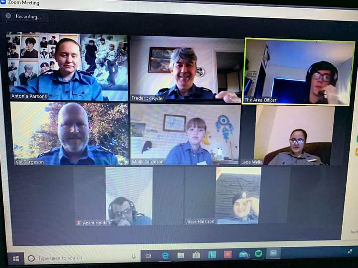 TS_Anson's tweet photo. T.S Anson's first virtual parade night on zoom went really well. It was really good catching up with some of our cadets. Funny hats and fancy dress are the rig of the day next parade evening. #cadetsathome #fallinathome #TSAnson https://t.co/4CubqC5Ozz