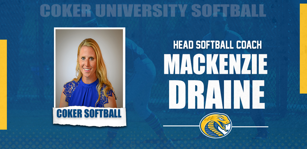 Dr. Mackenzie Draine has been named the head coach of <a href="/cokersball/">Coker Softball</a>, announced today (Wednesday, May 20) - STORY: bit.ly/2WNYtSu #CokerSBALL #GoCobras #CokerPride