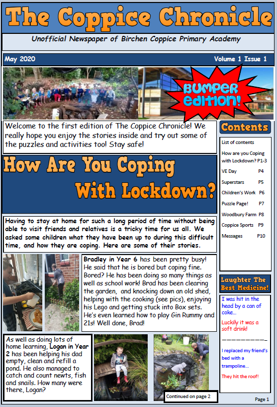 BirCopAcad's tweet photo. Check out the first edition of our school newspaper - The Coppice Chronicle! 

https://t.co/hBA6C9GVIZ https://t.co/PCrx5V9p8j