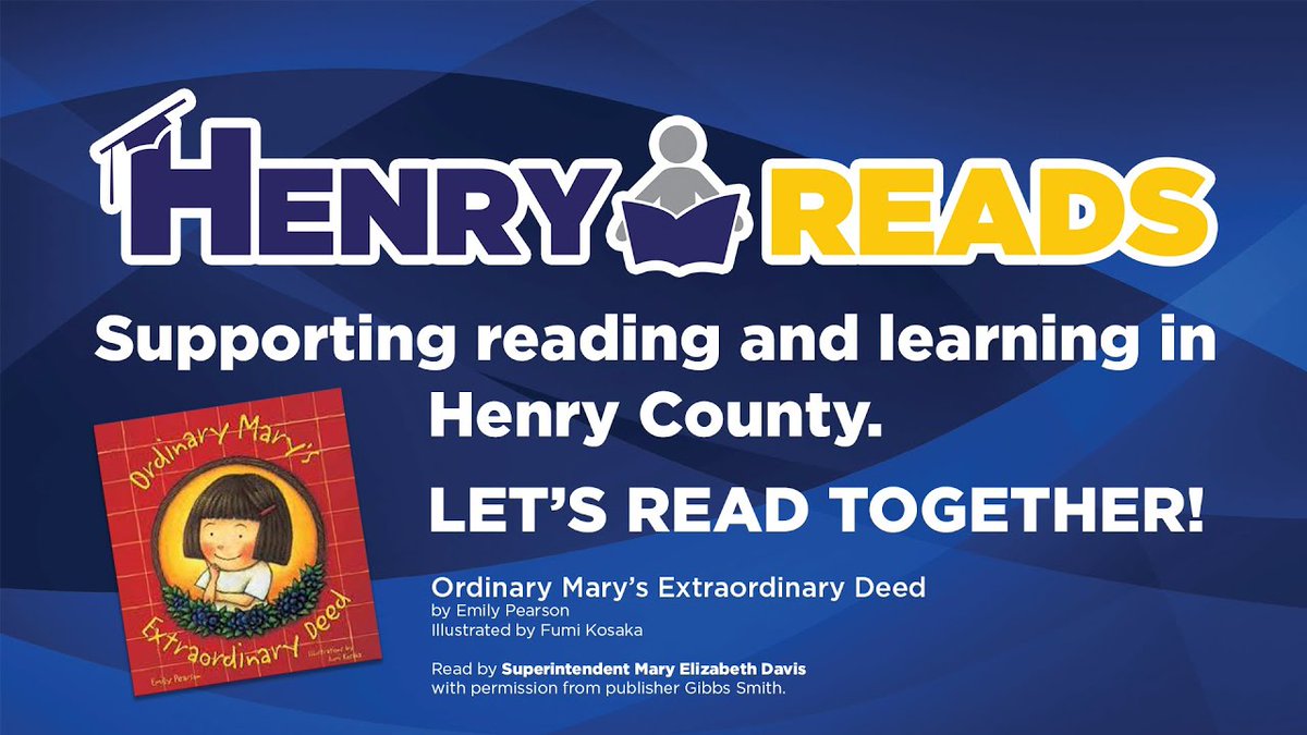 HenryCountyBOE's tweet photo. We have our 2nd book & guest reader for our #HenryReads campaign! Today, @LearnInHenry is reading "Ordinary Mary's Extraordinary Deed" by Emily Pearson. Click to hear the story: https://t.co/yOvGgsFjZZ
Want to read more? Click here for additional stories: https://t.co/V0fTxPG3Xo https://t.co/8LPlo2ZOKi
