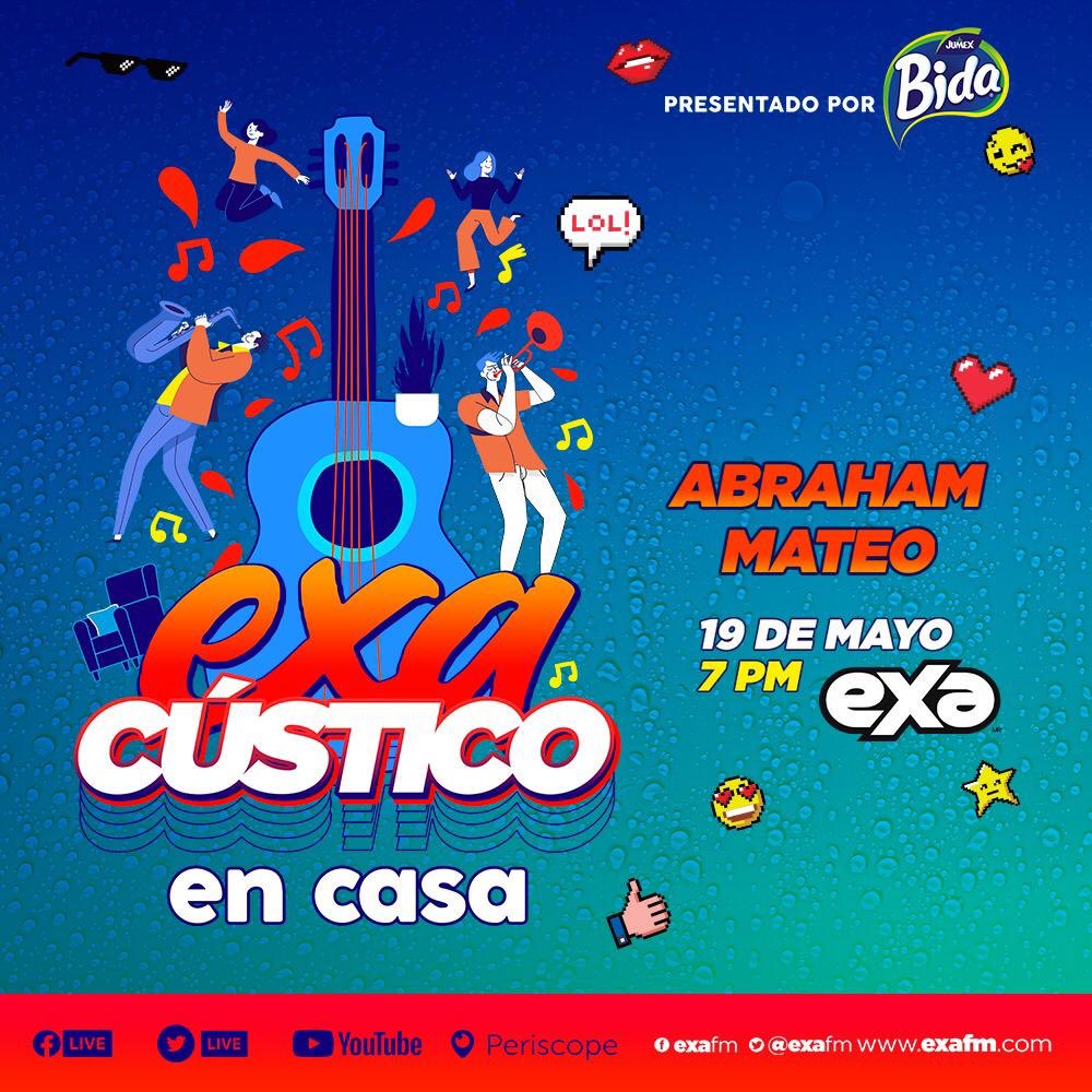 lalhongoruiz's tweet photo. De España para México: ¡Abraham Mateo en Exacústico! 😎@ExaFM 
no te pierdas por nada  a través de todas las plataformas EXA. ¡HOY! martes 19 de mayo a las 7:00 pm. 😉 Se va a poner rifado!! #exacustico https://t.co/4XdBWGZbKJ