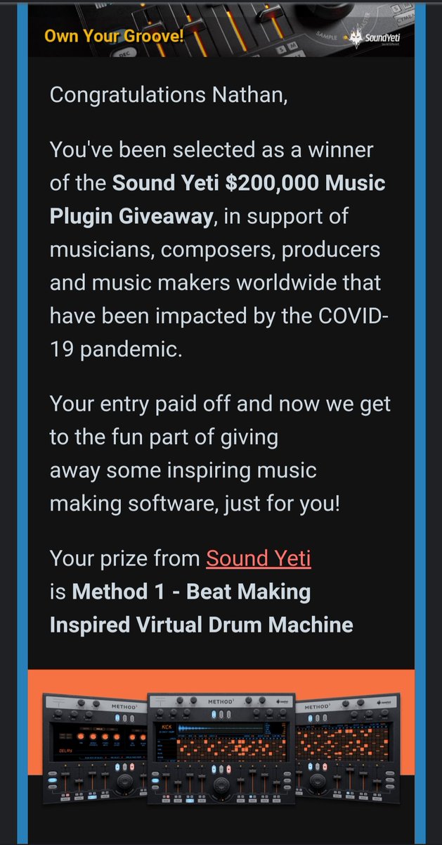 Nathtower15's tweet image. A massive thank you to @TheSoundYeti for my prize #Method1 I cannot wait to start using it