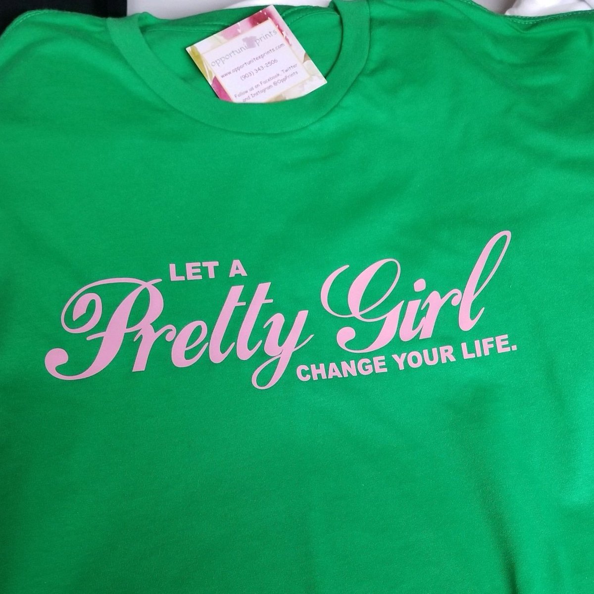 OppPrints's tweet photo. 🔥Pretty Girl Tee🔥 Available in sizes S-4X.  To order, message us here or call (903)343-2506. #OppPrints #greekinspiredtees #prettygirl https://t.co/V4hiyqEcCf
