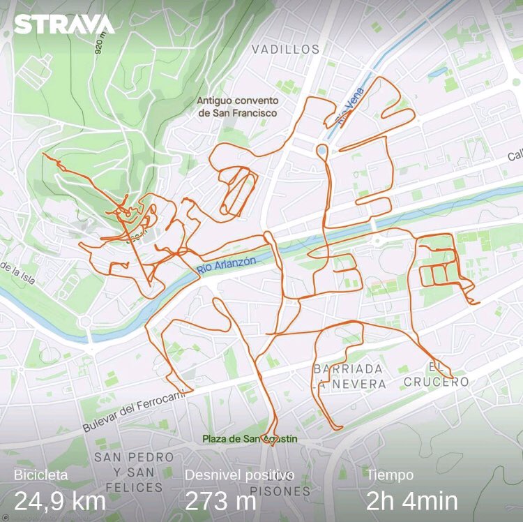 mgsburgos's tweet photo. Confinamiento, deporte y arte. La última genialidad de mi compañero y amigo Juan Carlos García Moreno. #RutaDelCid #Burgos https://t.co/7EX4ACPvc1