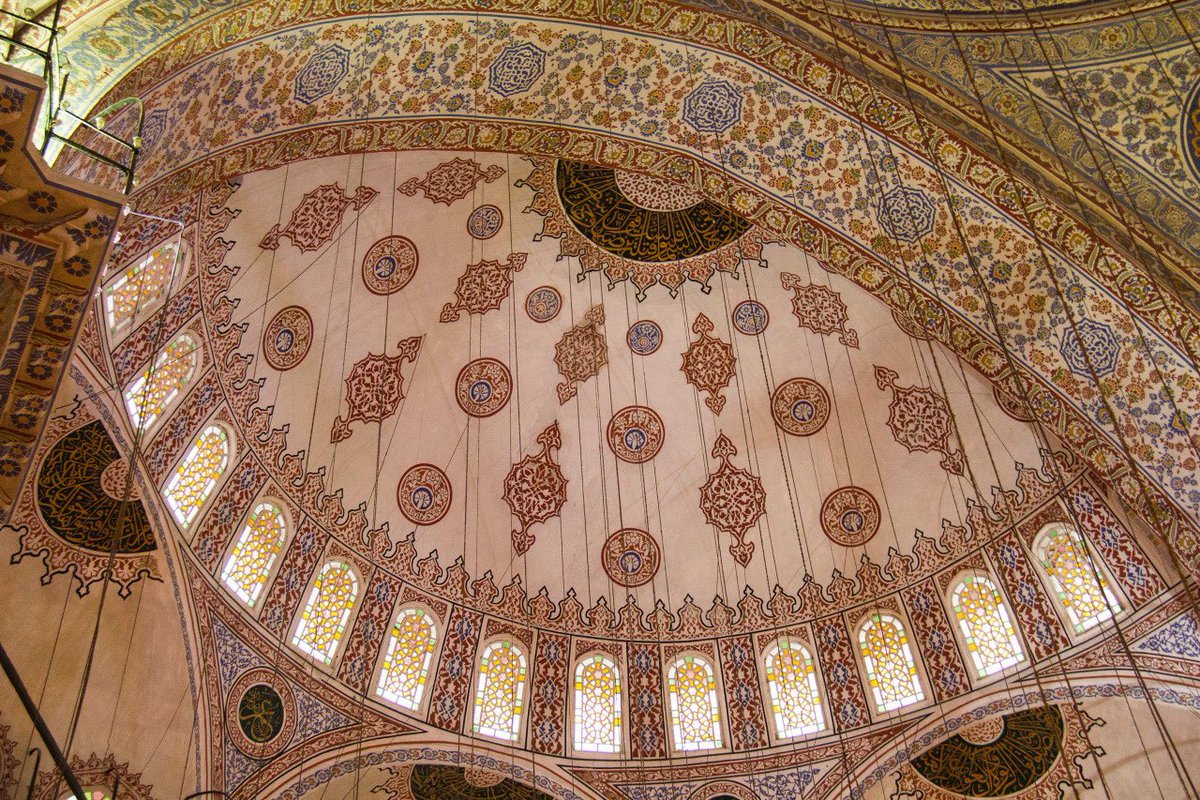 Inside the Sultan Ahmed Mosque/ The Blue Mosque in Istanbul, Turkey 