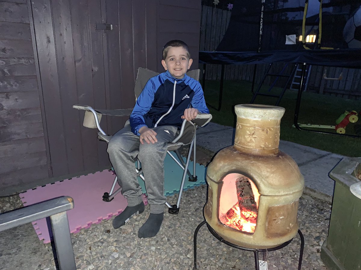 webbo_dj's tweet photo. No Loch Insh trip this year so Archie’s enjoying the outdoors at home with a late night fire pit whilst watching the local wildlife of bats and a friendly neighbourhood hedgehog #teamholm https://t.co/2HMh7wOTzE