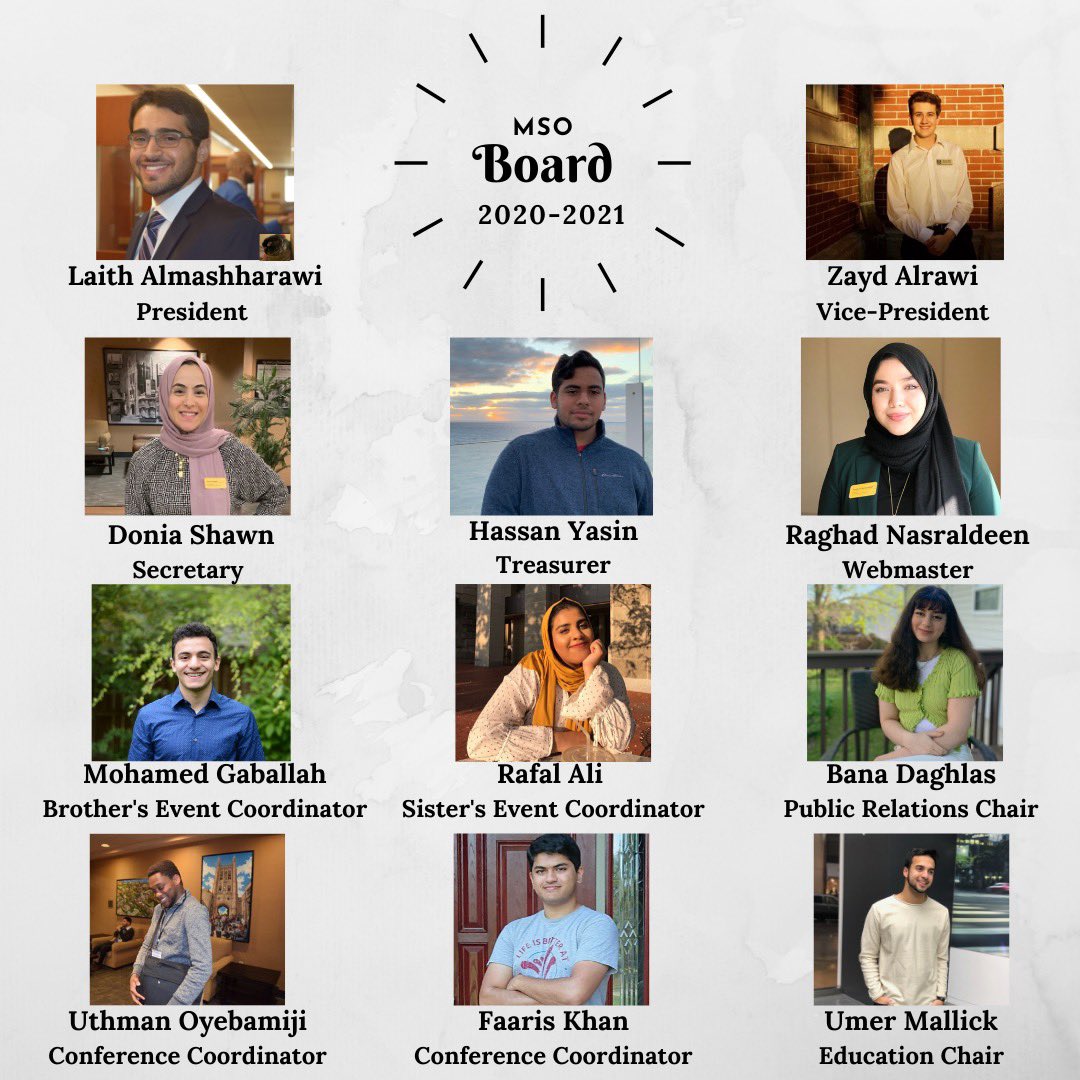 Congratulations to the new 2020-2021 MSO board!