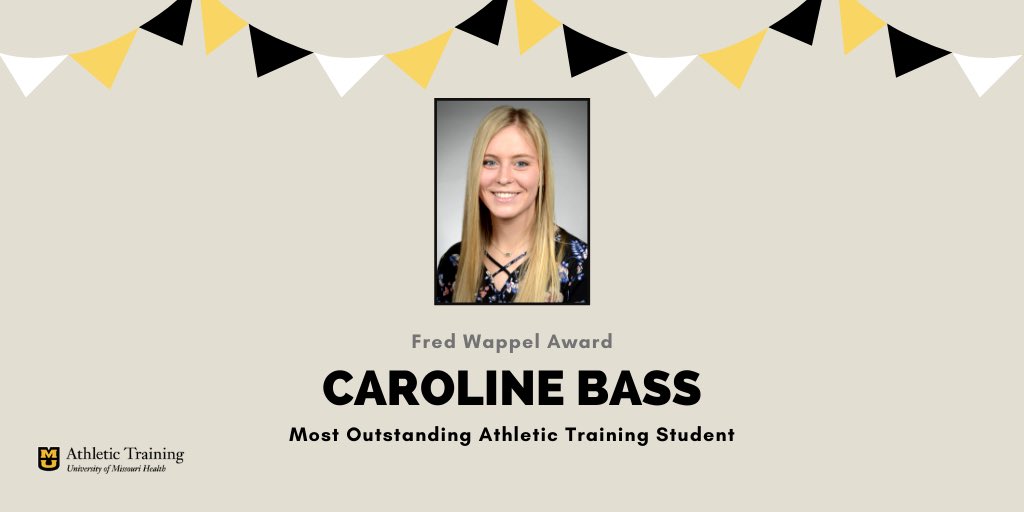 (4/7) Most Outstanding Athletic Training Student is... CAROLINE BASS! We look forward to seeing where the profession takes her and she has been described as attentive, prompt, knowledgeable and a true self-starter!