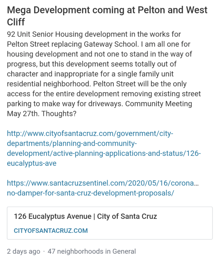 nogrowthsc's tweet photo. The thoughts that come to mind are questions. What about the water? Where will everyone park? What about the shadow impacts? What about the traffic? Will the vibrations from construction erode West Cliff? What about noise from delivery and garbage trucks? https://t.co/g19260J3Lq