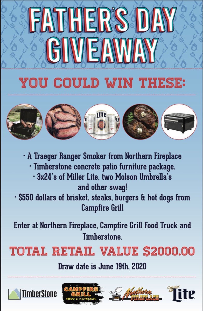 campfiregrillsk's tweet image. Check it out!! 

Who wants to win the fantastic package for their Dad this Father’s Day?! 

@TStoneRegina @Northernfiresk 

🔥🍔🌭🥩🍺

 #campfiregrill #timberstone #northernfireplace #fathersday #wow