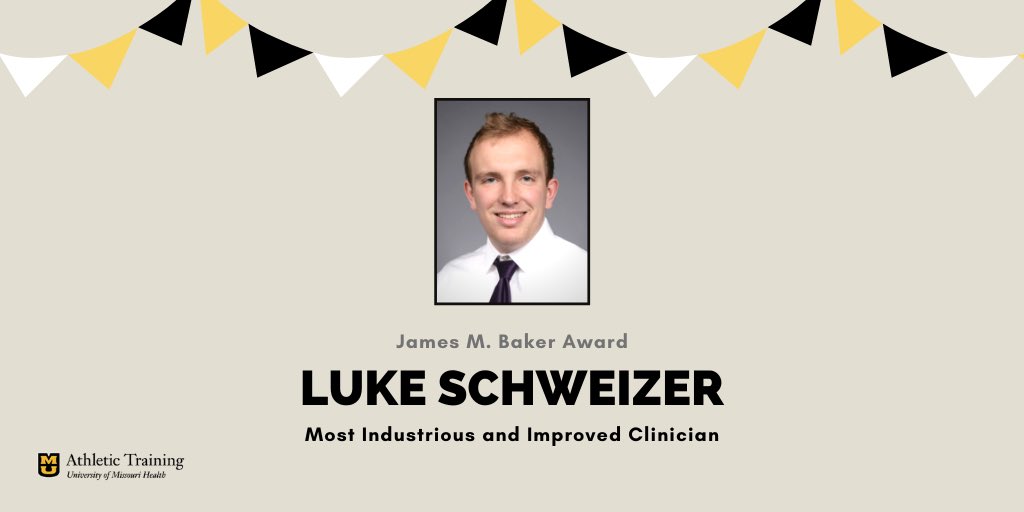 (2/7) Congrats to... LUKE SCHWEIZER for his improvement and transformation as an athletic trainer! He has accomplished great success as a clinician!