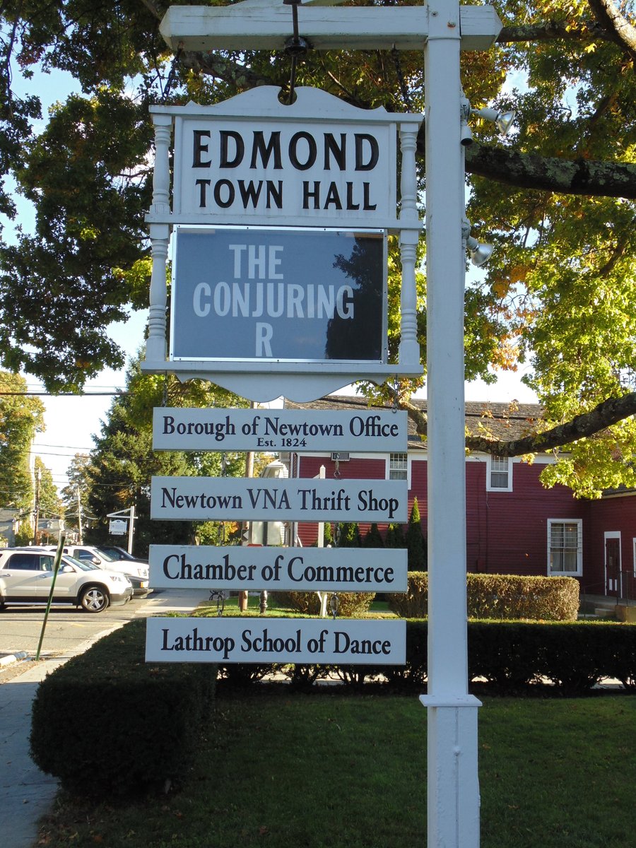 Edmond Town Hall Theatre – Newtown, CTA gift to the community from their beloved benefactor Mary Elizabeth Hawley,  @EdmondTownHall was completed after her death and the bell on its clock tower first rang for her funeral in 1930.Support:  https://www.edmondtownhall.org/donate/&q... class=