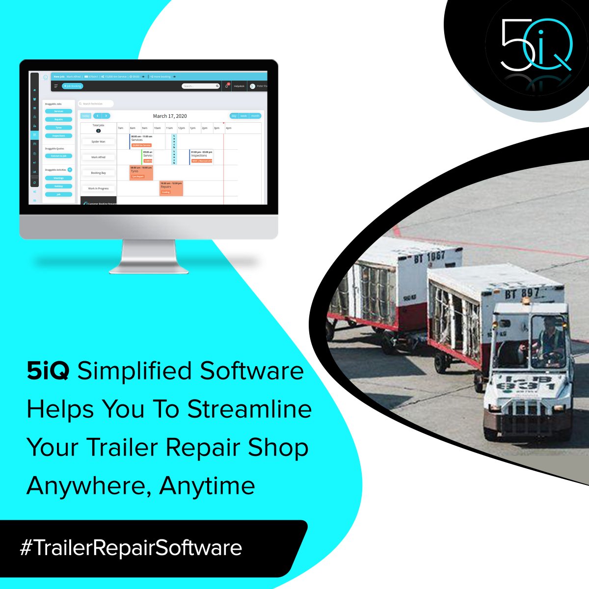 5iQ_Software's tweet photo. 5iQ Simplified Software will help you to grow your business by using features like customer app, technician app as well as streamline workshop for trailer business.
https://t.co/Q9vbFSFUVv
#TrailerRepairSoftware #TrailerShopSoftware #GarageSoftware #WorkshopSoftware https://t.co/AHBagPPMEU