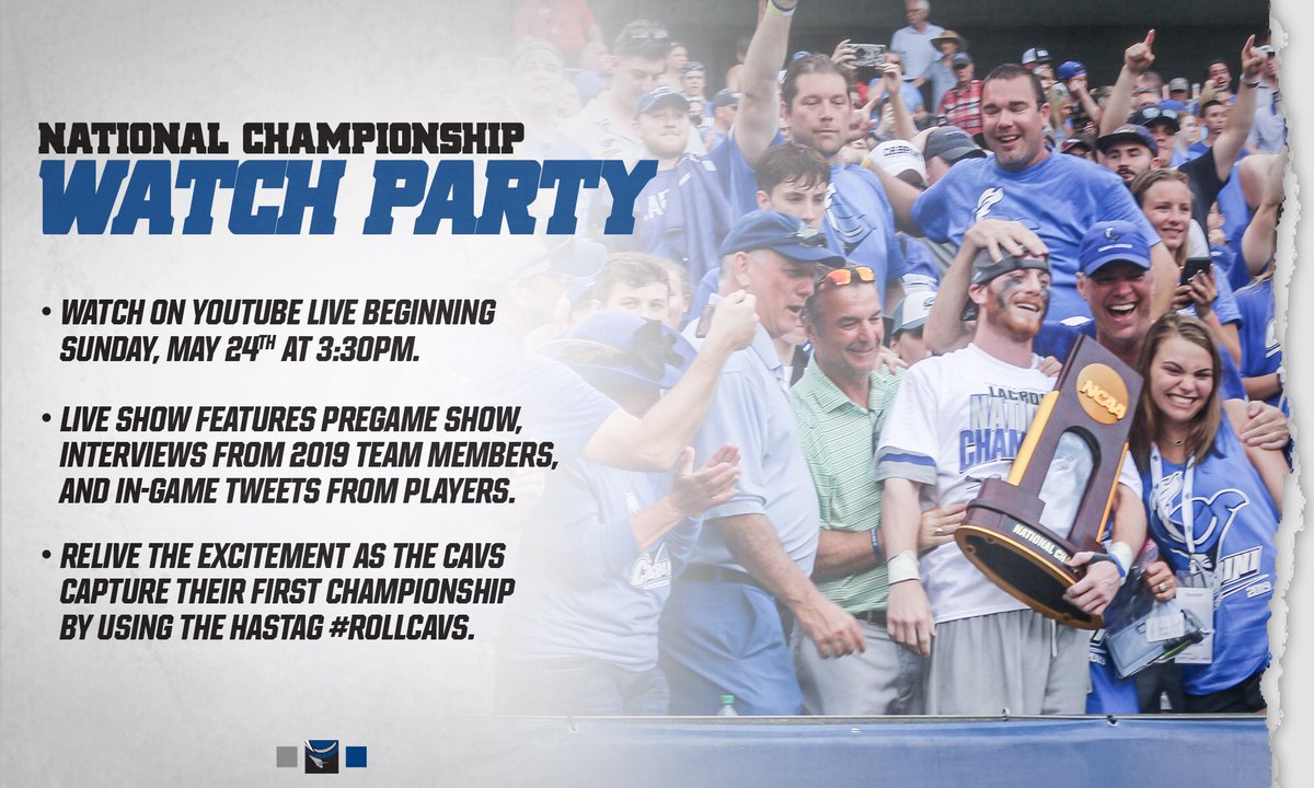 CabriniMLAX's tweet photo. Who says there is no lacrosse this weekend? Join us this Sunday for a special viewing of the 2019 National Championship game, complete with player commentary and behind the scenes stories from the weekend. #RollCavs @Inside_Lacrosse 

Stay tuned to these channels for the link! https://t.co/mAzv30rNP0