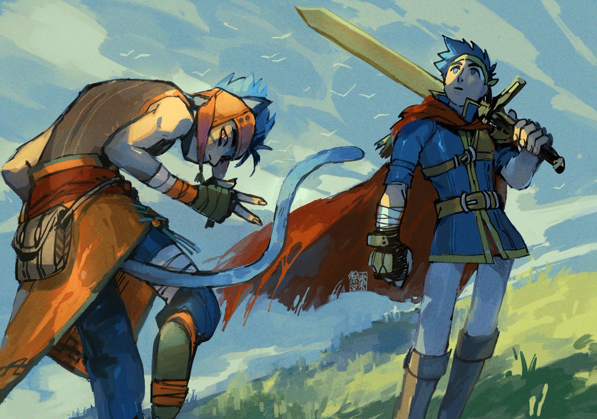 Ike and Ranulf... just bros being bros 🎲 This pic got split into two matching cards for <a href="/fefanboardgame/">Anna's Roundtable</a> ! I'll post my other cards in the next couple days hehe
