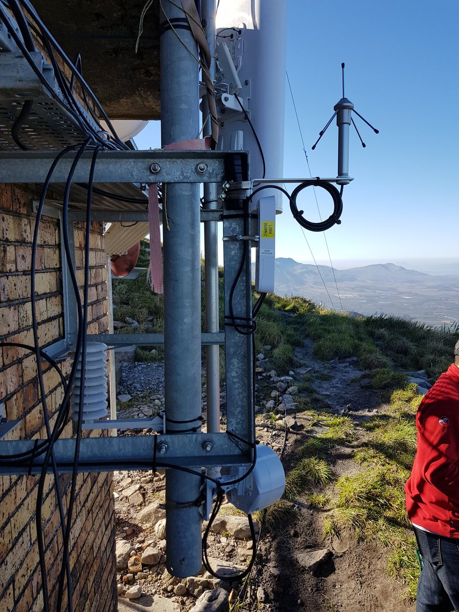 Using <a href="/mikrotik_com/">MikroTik</a> SXT LTE6 for backhaul.

Trying to keep our installation neat and tidy, unlike the other site tenants.

Here you can also see our lora temperature, humidity, barometer microclimate sensor from <a href="/IZINTO2/">IZINTO</a> hiding behind the pole