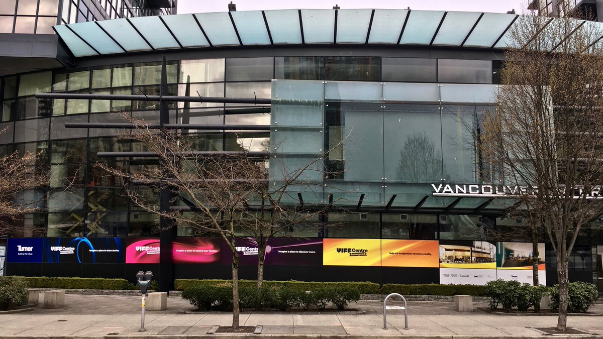 VIFF Centre + Vancity Theatre – Vancouver, BC“This is a photo of our window hoarding that is part of our VIFF REIMAGINED Capital Campaign. We are adding a second screen, educational suite and renovating our lobby.” –  @VIFFestSupport:  https://viff.org/Online/article/donate J Bradford