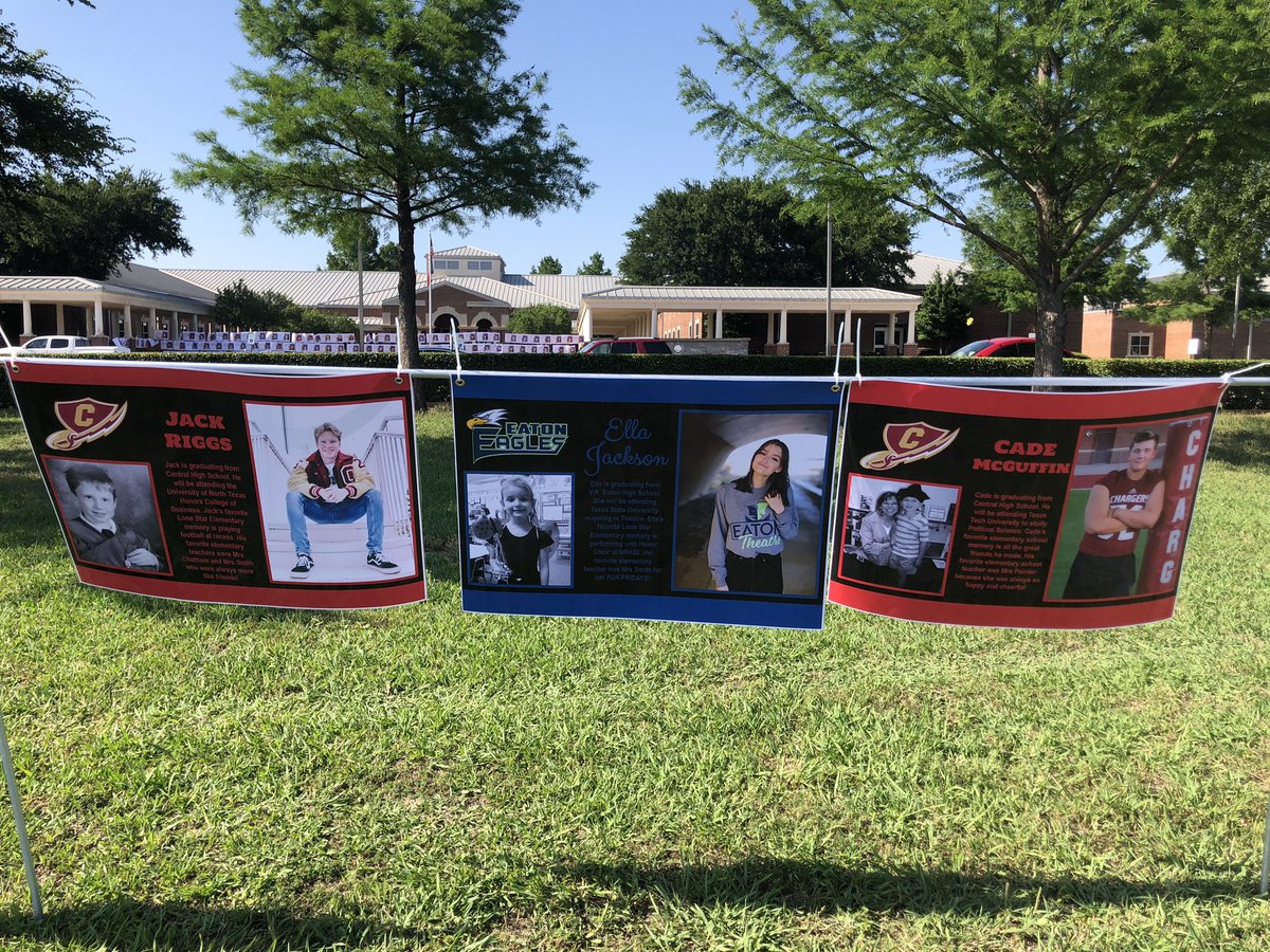 <a href="/KellerCentralHS/">Keller Central HS</a> seniors, you didn’t think we would let your year end without us doing something special for you!!!  Come by your old elementary and take a picture with your picture!!!  We still have some more that go up in the morning!!!