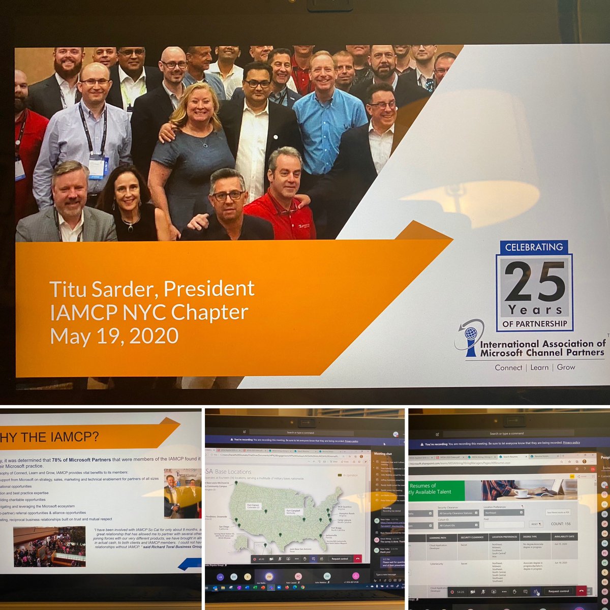 #iamcpnyc chapter monthly virtual meeting.  Building community is what #IAMCP is all about. Please join. #MSPartner #mspartners