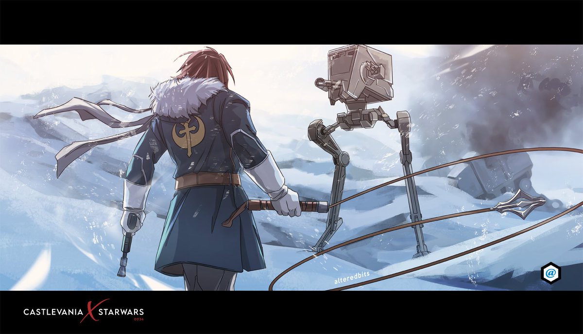 AlteredBits's tweet image. My name is Trevor f*cking Belmont, 
and I've never lost a fight to man, 
beast,
nor machine.

#Castlevania x #StarWars #fanart
