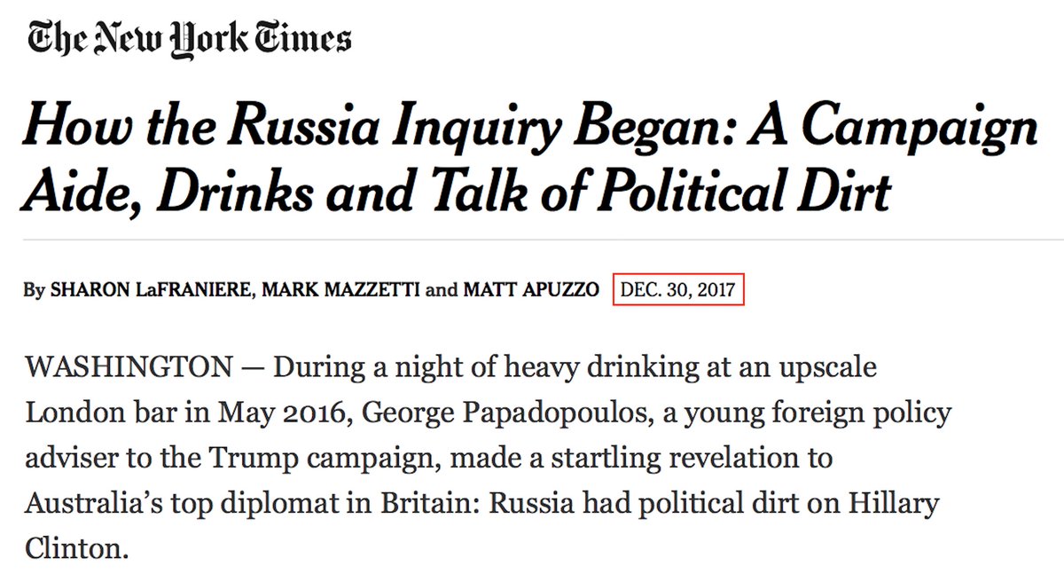 The motivation for whoever leaked was to try and prove the FBI's investigation started with Papadopoulos, not the Steele dossier. Jan 2018 was just one month after the Papadopoulos "origin story" (full of factual issues) was planted in the NYT in Dec 2017  https://www.nytimes.com/2017/12/30/us/politics/how-fbi-russia-investigation-began-george-papadopoulos.html