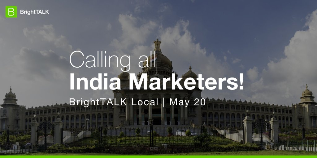 BrightTALK's tweet photo. #India marketers! Join us on May 20 for our upcoming #BrightTALKLocal event. Hear from our panel of industry leaders as they discuss #insights around how to drive #demand during and after a pandemic.
Register now to watch live or on-demand! https://t.co/guVCnngDVR https://t.co/Zmaiu12upz