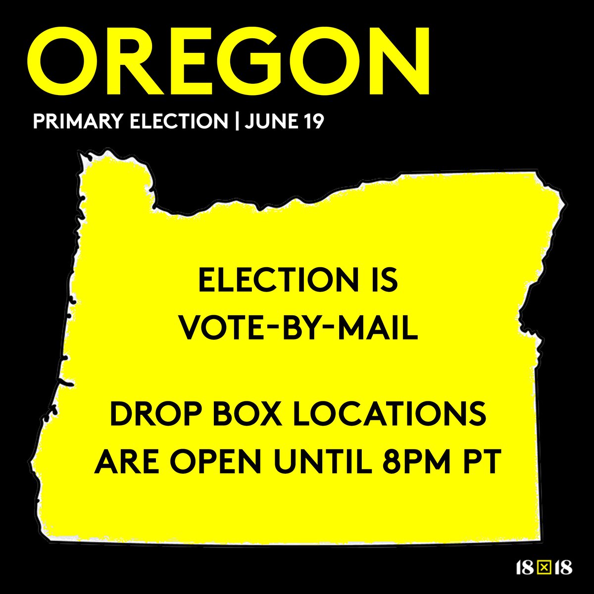 🗳️ATTN: VOTERS IN OREGON🗳️

There is *still* time to drop off your ballot for today’s primary election. Drop box locations close at 8pm PT.

To find your drop box location, visit: sos.oregon.gov/voting/pages/d…

#WeVoteNext