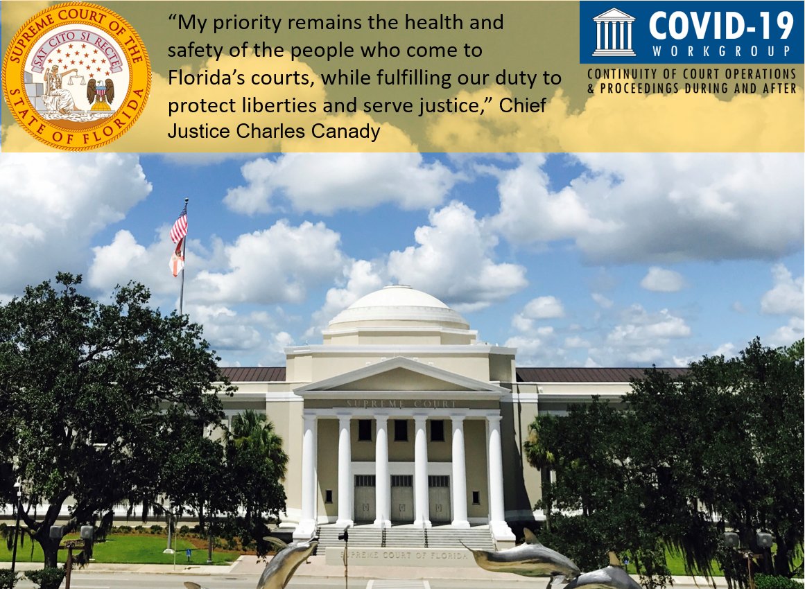 During the emergency, Florida's Chief Justice Charles Canady will issue statewide emergency orders setting the larger framework for the statewide emergency response. Statewide orders will be supplemented by local orders. 
ow.ly/X84D50zKR2b