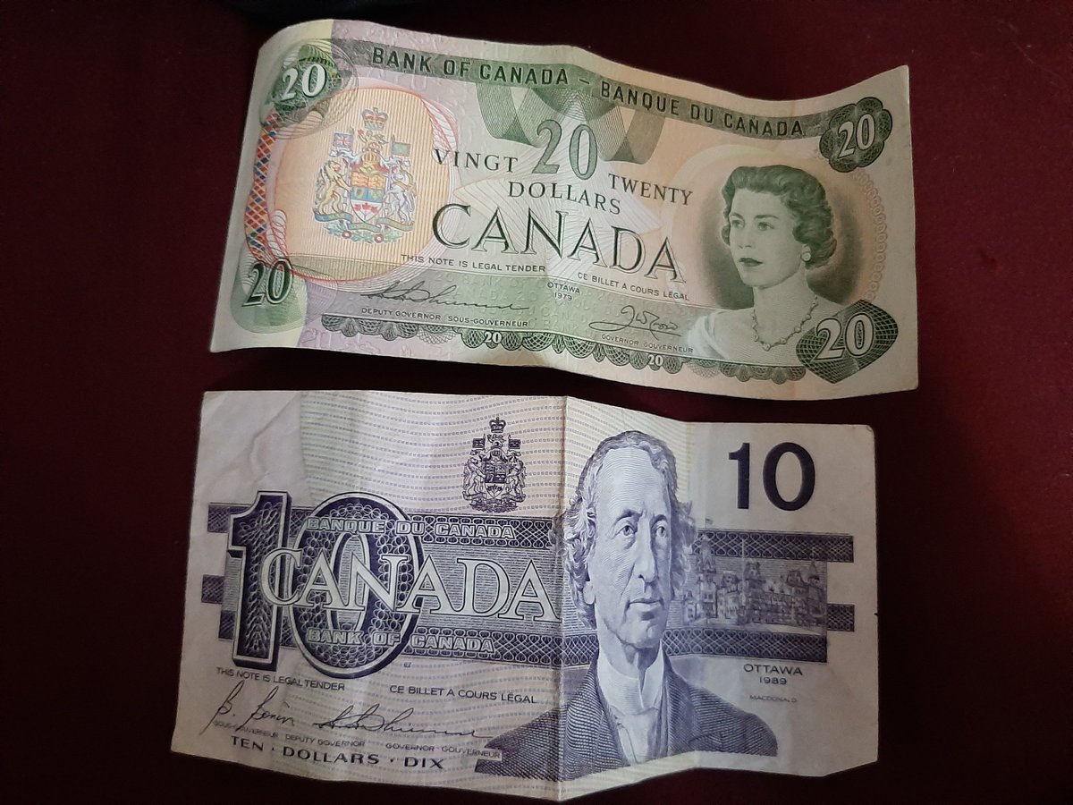 Robin found a couple of old Canadian bills in a box!