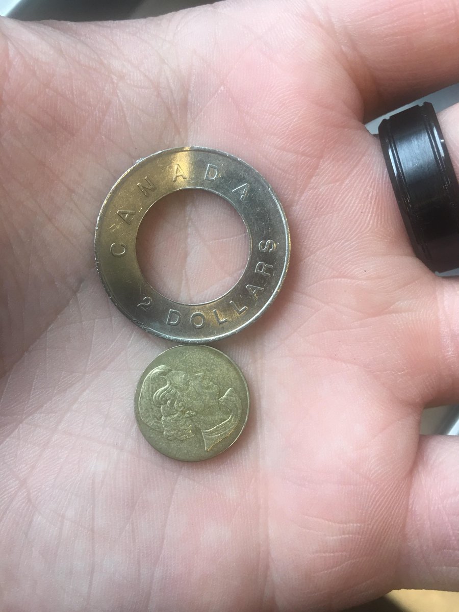 I also remember when our two dollar coin, the "toonie" (sequel to the one dollar "loonie" went into circulation, and people were busy trying to pop the centers out. I wonder how many of them remembered you're not allowed to deface currency.