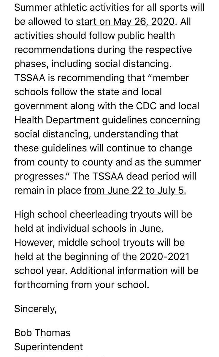 5StarPreps's tweet photo. BREAKING — Knox Co Schools to allow summer workouts beginning May 26 https://t.co/924DEJxolG