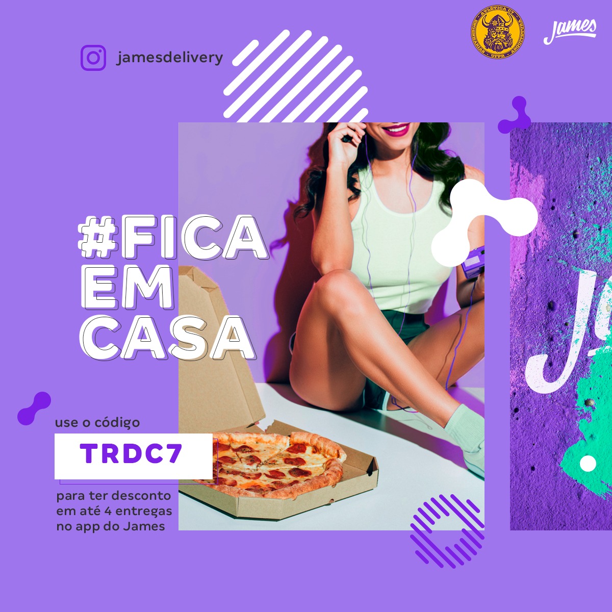 Falaaa Nação Viking💜💛
A Atlética C7 e a <a href="/jamesdelivery/">clancy devery</a> estão dando de presente a todos os Vikings Doidos um desconto de R$7,00 no valor do frete que pode ser utilizado até 4X em qualquer pedido pelo APP da James! Corram que a promoção é valida até dia 31/05 !!!