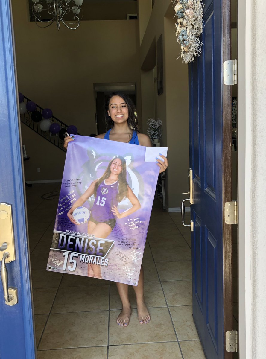 tigerbeachvball's tweet photo. Happy graduation to our Seniors! Dropped off their senior banners today!! 🖤💜🙌🏼 Best of luck next year!! https://t.co/mYi3kCbg6z