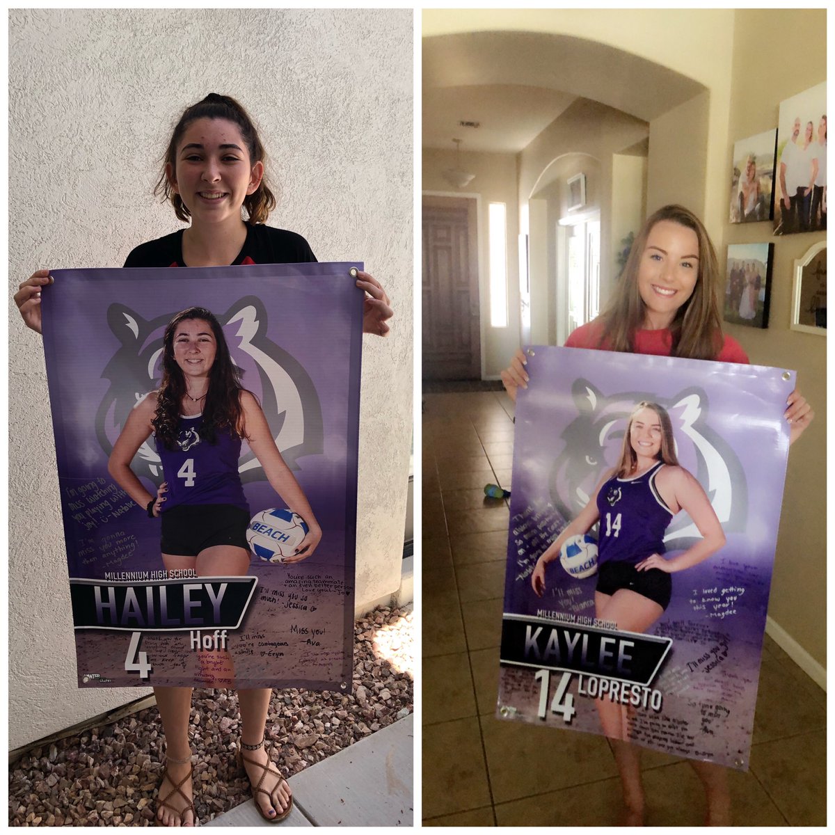 tigerbeachvball's tweet photo. Happy graduation to our Seniors! Dropped off their senior banners today!! 🖤💜🙌🏼 Best of luck next year!! https://t.co/mYi3kCbg6z