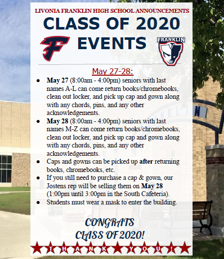 fhspatriots's tweet photo. Class of 2020, make sure to mark your calendars for the following events!!! https://t.co/jWTMK6iGaa