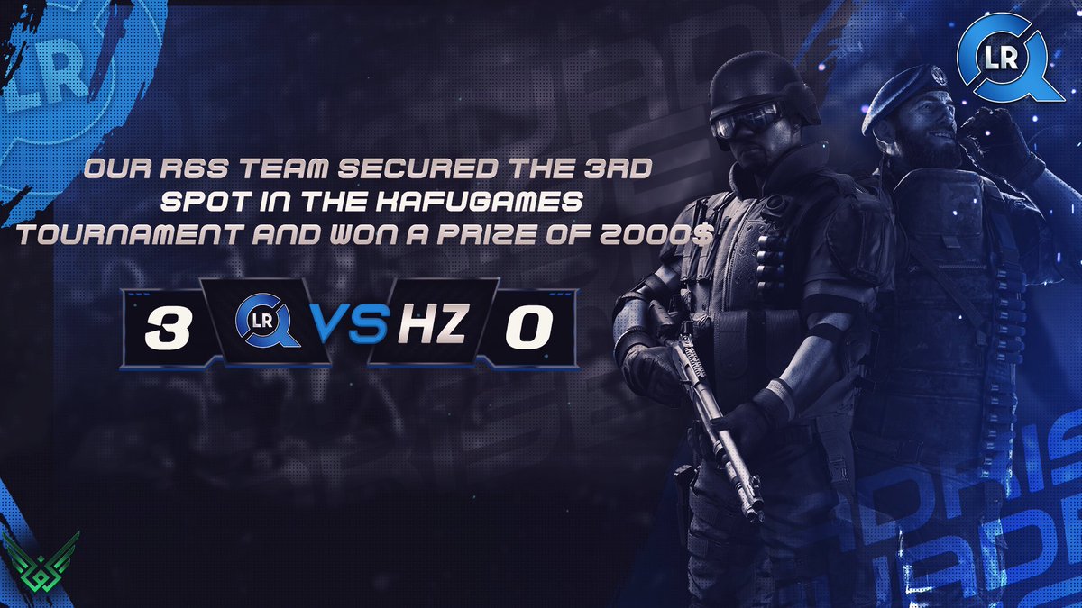 🔹| حققوا أبطالنا للعبة #R6S
المركز الثالث ببطولة <a href="/KafuGames/">Kafu Games - كفو</a> 
-
#QuadRise 💙.