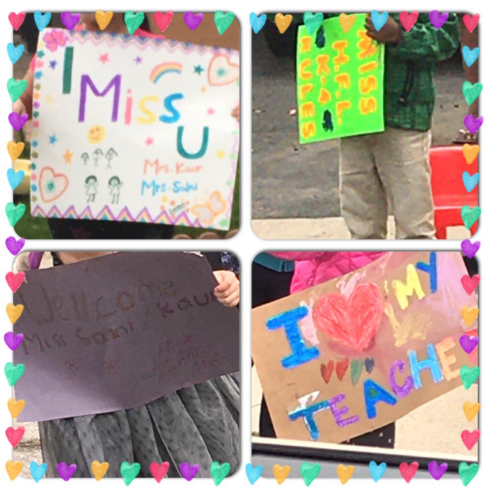 SSaini178's tweet photo. To our K4 children...we miss you so much! Thank you for coming out to see us today and cheering us on. You all made me smile and made me cry! We cannot wait to see you again. We are in this together! We will get through this! @amtulejaz @HaroldFLoughin https://t.co/de5AfyNuMS