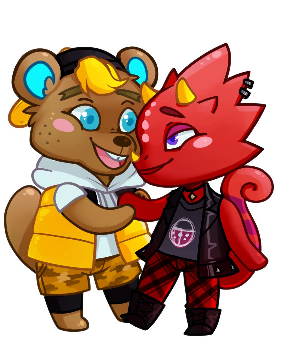 ets_designs's tweet photo. Really happy with how my CJ and Flick piece turned out! You can buy the sparkle heart button at my store! 

https://t.co/fyKdXZuWK6 
#acnh #AnimalCrossingNewHorizons #acnhfanart https://t.co/7HHU3uzeXI