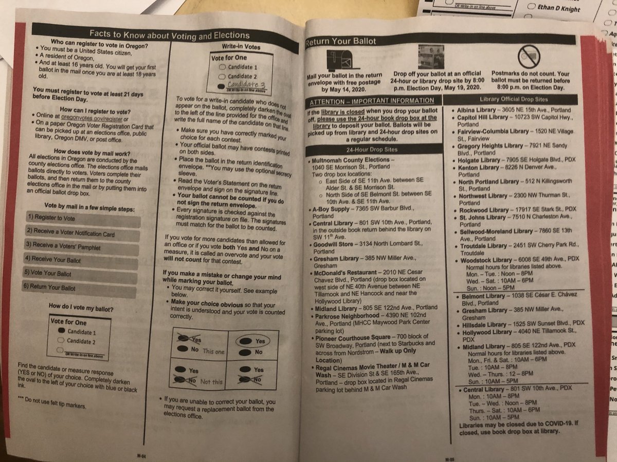 It clearly tells you the deadlines and how to vote. It also makes it easy to see where your nearest ballot drop box is, in case you don't vote by the mail-in deadline. This info is in ~20 languages, w/more online (the book itself is English/Spanish, but other languages online)