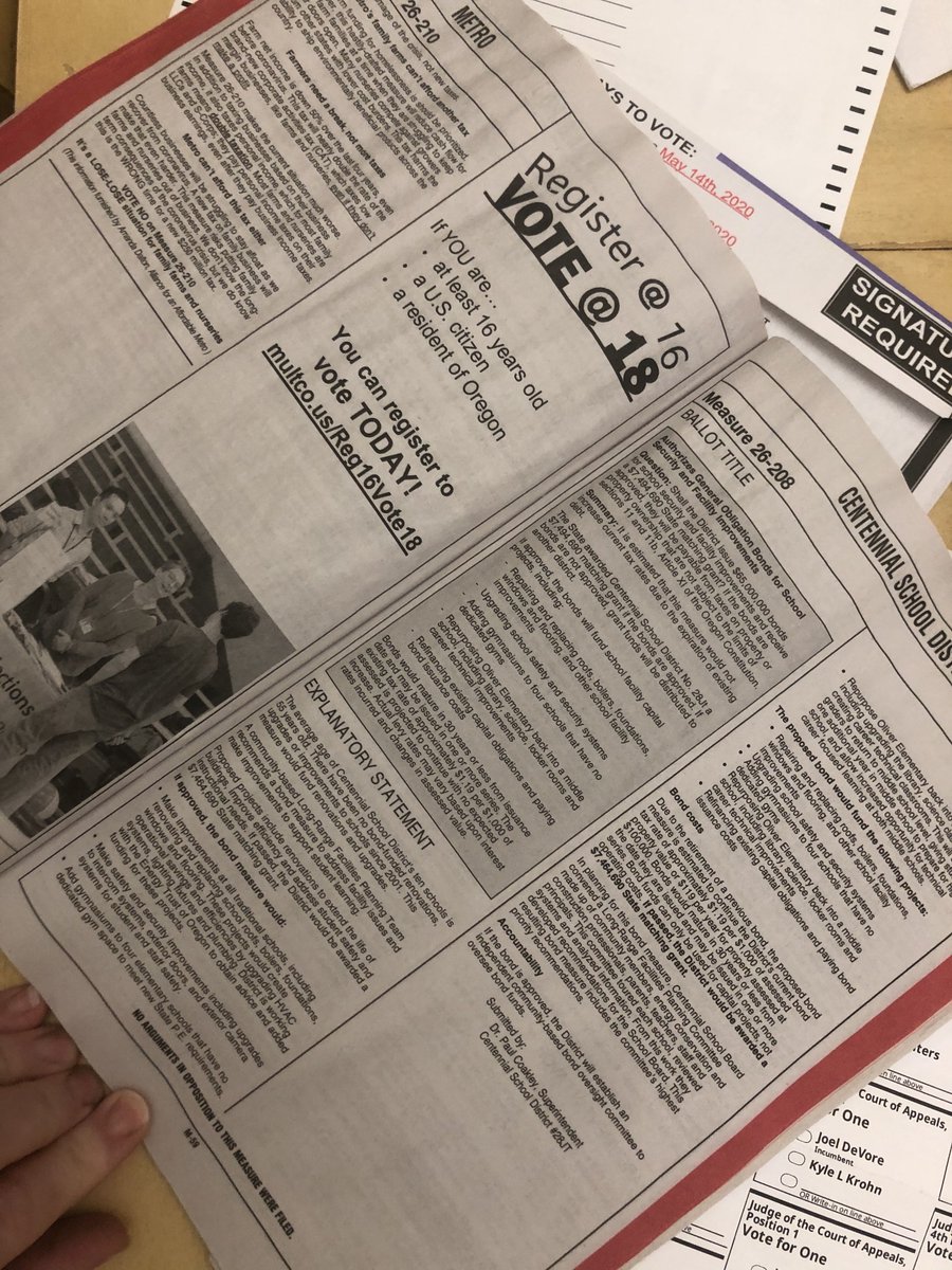 Every ballot measure is included with full text and a plain language explainer of what will happen (eg "taxes will increase by $50/year and schools will get $17 million"). Any interest group or individual can submit arguments for or against, so you can read those as you consider.