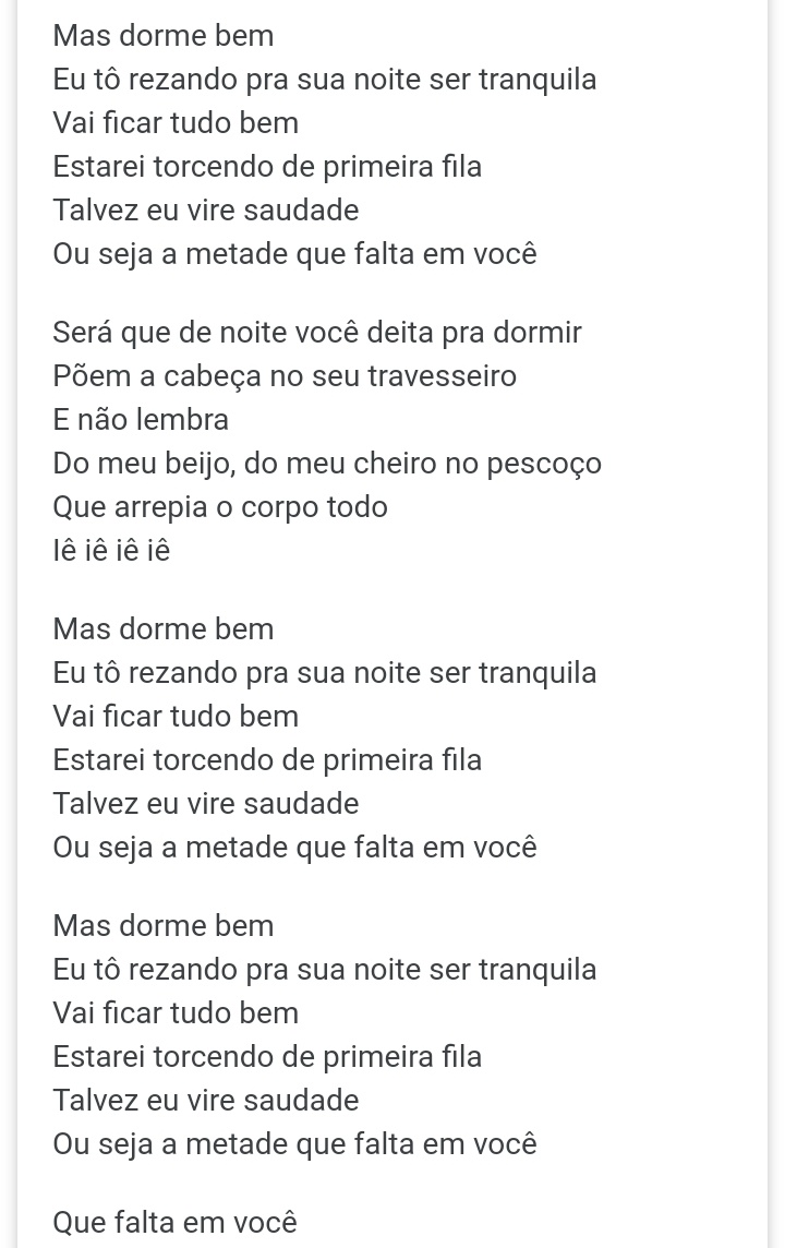 Letra da musica