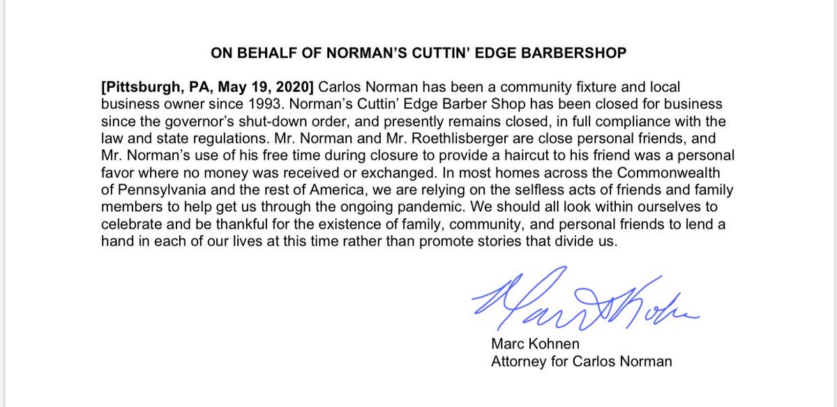 This is the perfect statement from Ben Roethlisberger’s barber.
Spot on. Perfect.