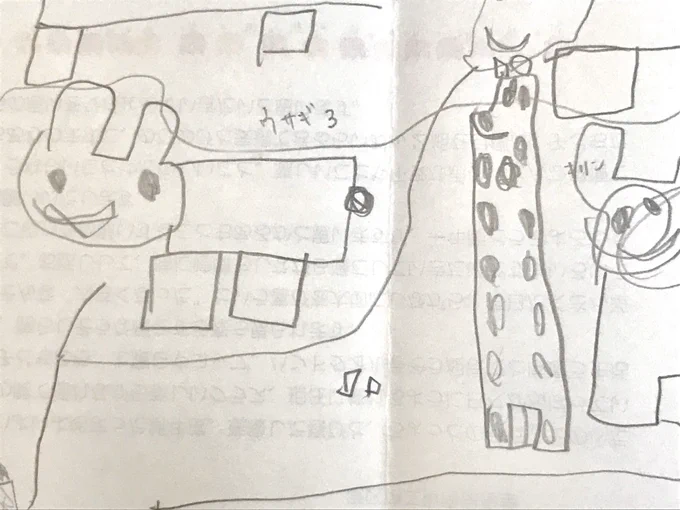 うちの3歳児が描くウサギとキリン🦒

キリンの身体が正面向きなの、お行儀よく座ってるみたいでかわいい。。 